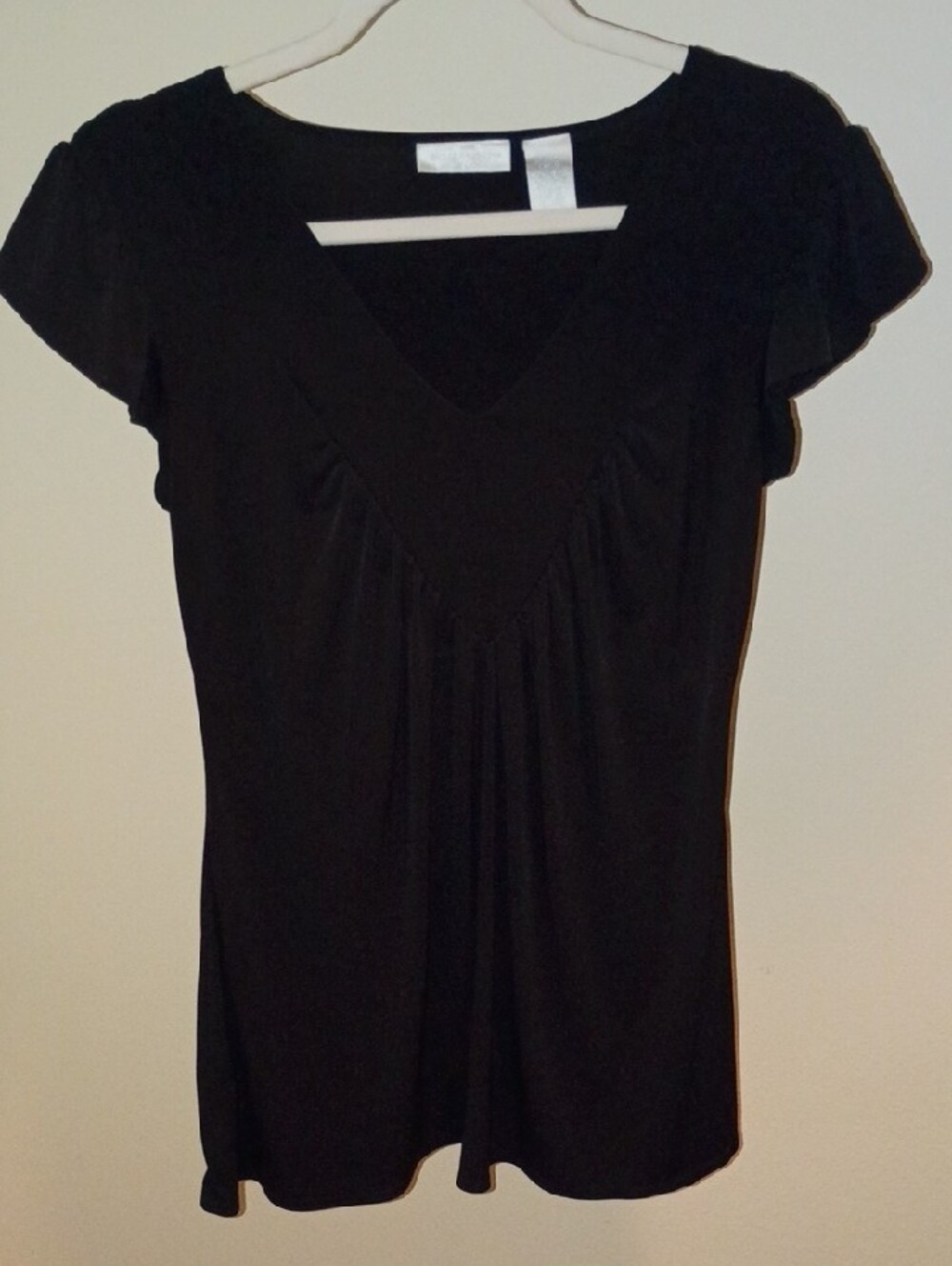 Worthington Black V-Neck Short Sleeve Blouse | Size S - Picture 6 of 6